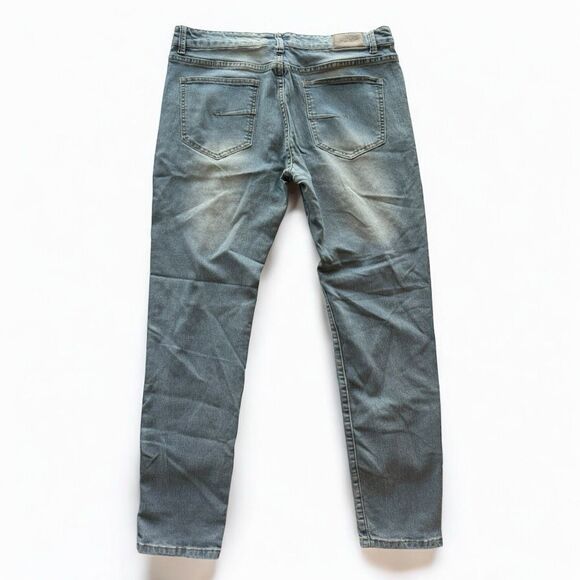 🔥4/$25 Kayden K Men’s Distressed Light Wash Skinny Jeans Size 34 Blue Denim - Picture 2 of 9